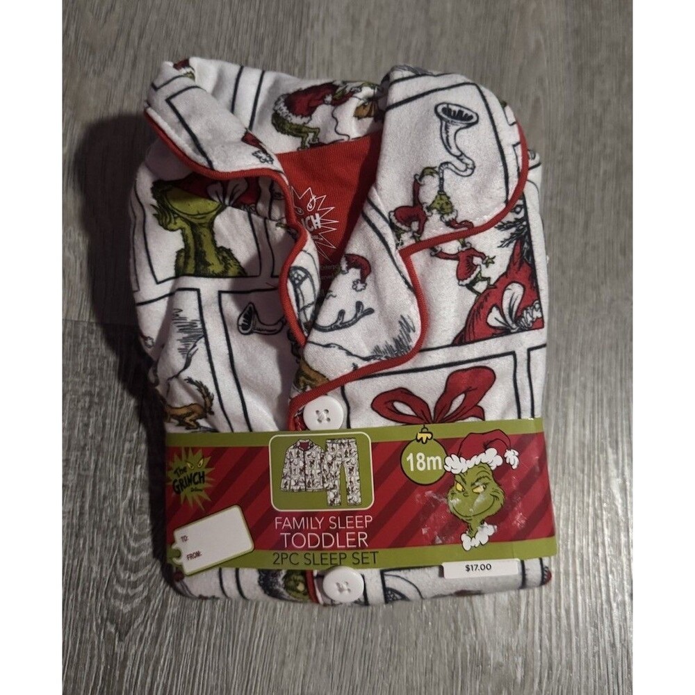 NWT Toddler's 2pc Dr. Seuss The Grinch Pajamas - 18 Months